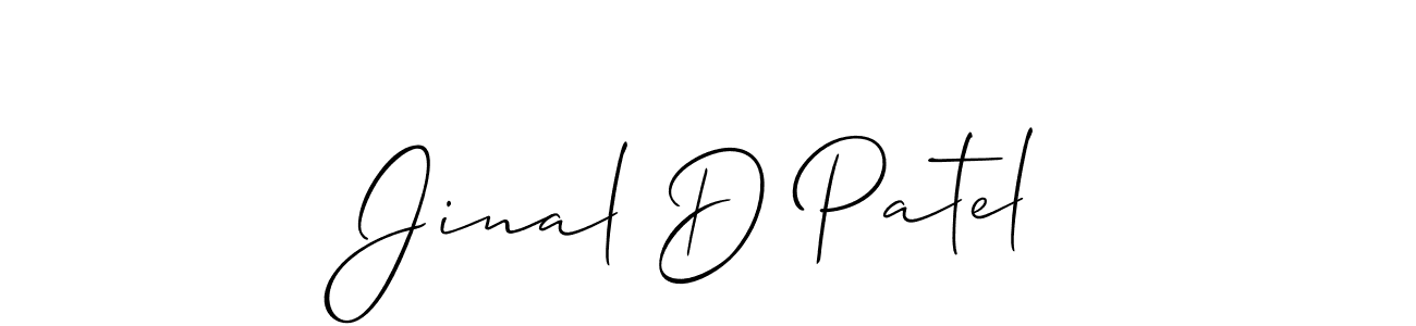 This is the best signature style for the Jinal D Patel name. Also you like these signature font (Allison_Script). Mix name signature. Jinal D Patel signature style 2 images and pictures png