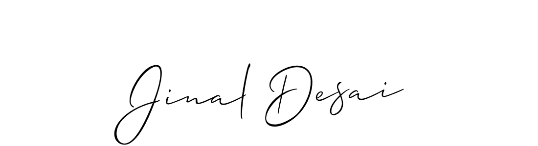 Make a beautiful signature design for name Jinal Desai. With this signature (Allison_Script) style, you can create a handwritten signature for free. Jinal Desai signature style 2 images and pictures png