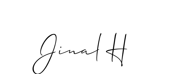 How to make Jinal H signature? Allison_Script is a professional autograph style. Create handwritten signature for Jinal H name. Jinal H signature style 2 images and pictures png