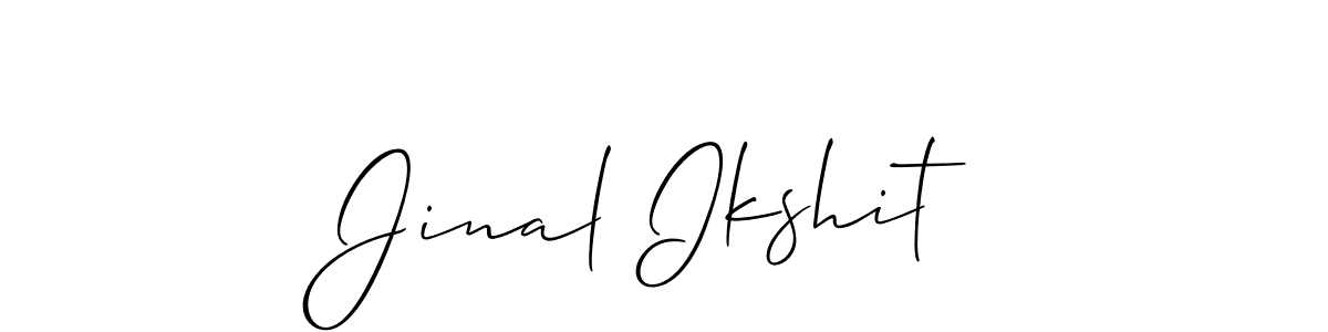 Create a beautiful signature design for name Jinal Ikshit. With this signature (Allison_Script) fonts, you can make a handwritten signature for free. Jinal Ikshit signature style 2 images and pictures png