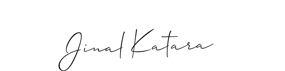How to make Jinal Katara name signature. Use Allison_Script style for creating short signs online. This is the latest handwritten sign. Jinal Katara signature style 2 images and pictures png