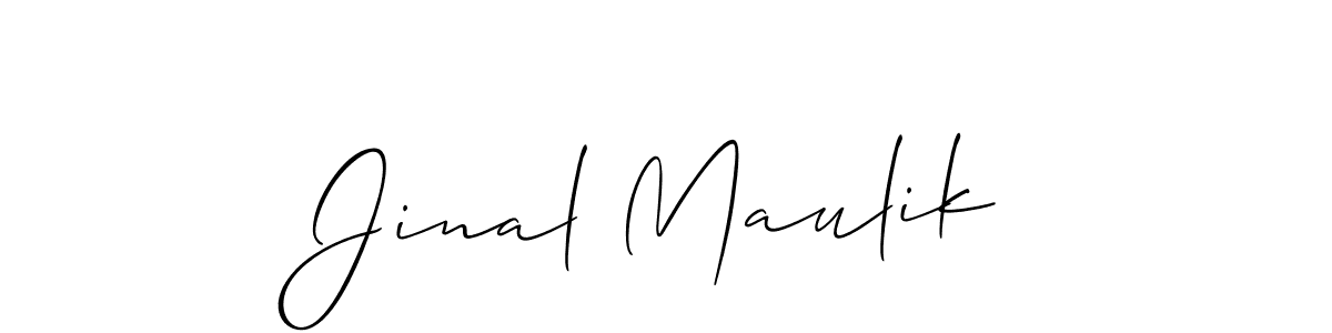 Create a beautiful signature design for name Jinal Maulik. With this signature (Allison_Script) fonts, you can make a handwritten signature for free. Jinal Maulik signature style 2 images and pictures png