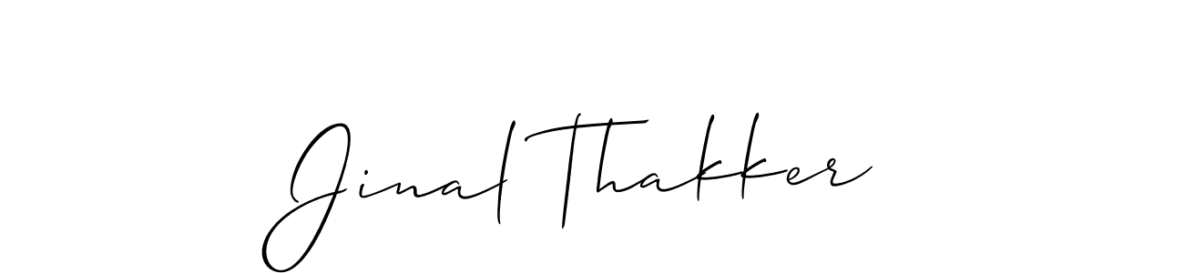 Create a beautiful signature design for name Jinal Thakker. With this signature (Allison_Script) fonts, you can make a handwritten signature for free. Jinal Thakker signature style 2 images and pictures png