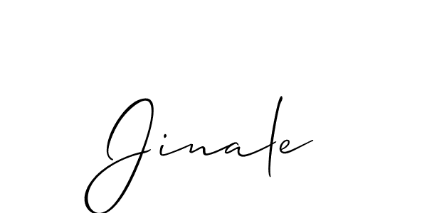The best way (Allison_Script) to make a short signature is to pick only two or three words in your name. The name Jinale include a total of six letters. For converting this name. Jinale signature style 2 images and pictures png