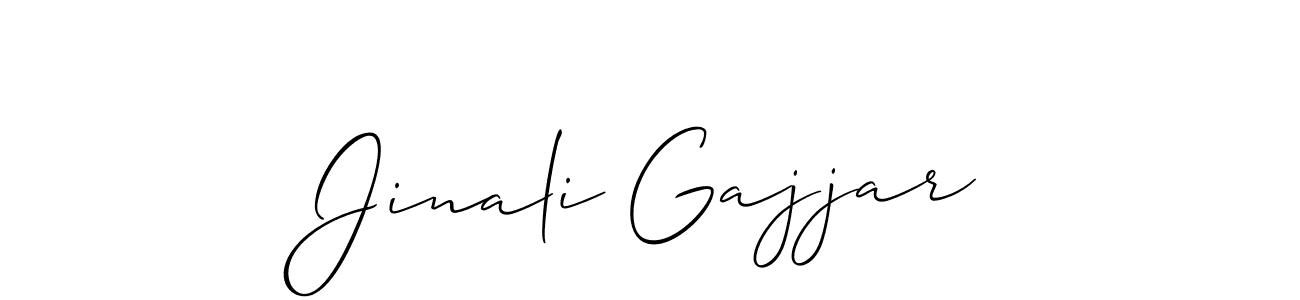 How to Draw Jinali Gajjar signature style? Allison_Script is a latest design signature styles for name Jinali Gajjar. Jinali Gajjar signature style 2 images and pictures png