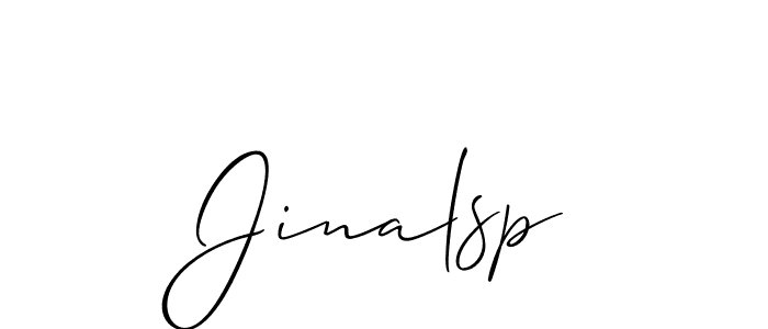 Also You can easily find your signature by using the search form. We will create Jinalsp name handwritten signature images for you free of cost using Allison_Script sign style. Jinalsp signature style 2 images and pictures png