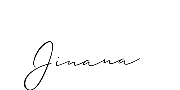 Design your own signature with our free online signature maker. With this signature software, you can create a handwritten (Allison_Script) signature for name Jinana. Jinana signature style 2 images and pictures png
