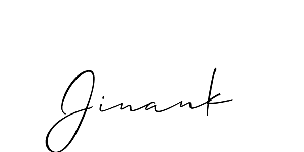 Jinank stylish signature style. Best Handwritten Sign (Allison_Script) for my name. Handwritten Signature Collection Ideas for my name Jinank. Jinank signature style 2 images and pictures png