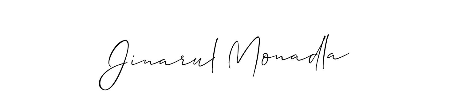 Also You can easily find your signature by using the search form. We will create Jinarul Monadla name handwritten signature images for you free of cost using Allison_Script sign style. Jinarul Monadla signature style 2 images and pictures png