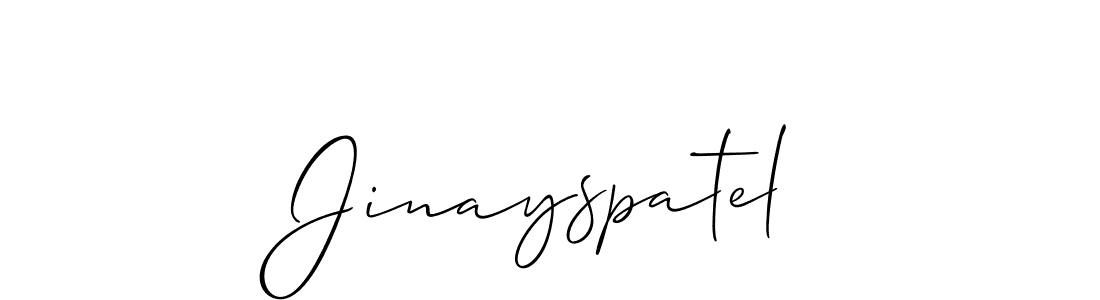 Design your own signature with our free online signature maker. With this signature software, you can create a handwritten (Allison_Script) signature for name Jinayspatel. Jinayspatel signature style 2 images and pictures png