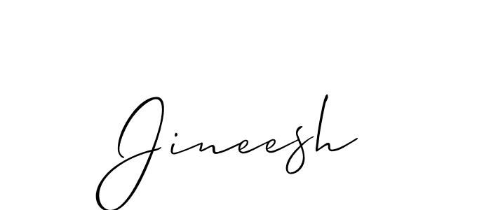 It looks lik you need a new signature style for name Jineesh. Design unique handwritten (Allison_Script) signature with our free signature maker in just a few clicks. Jineesh signature style 2 images and pictures png