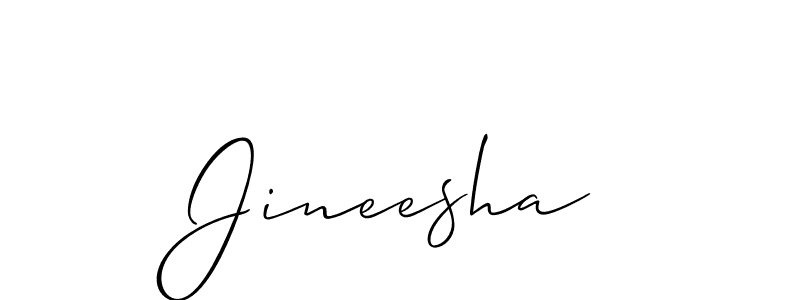 Similarly Allison_Script is the best handwritten signature design. Signature creator online .You can use it as an online autograph creator for name Jineesha. Jineesha signature style 2 images and pictures png