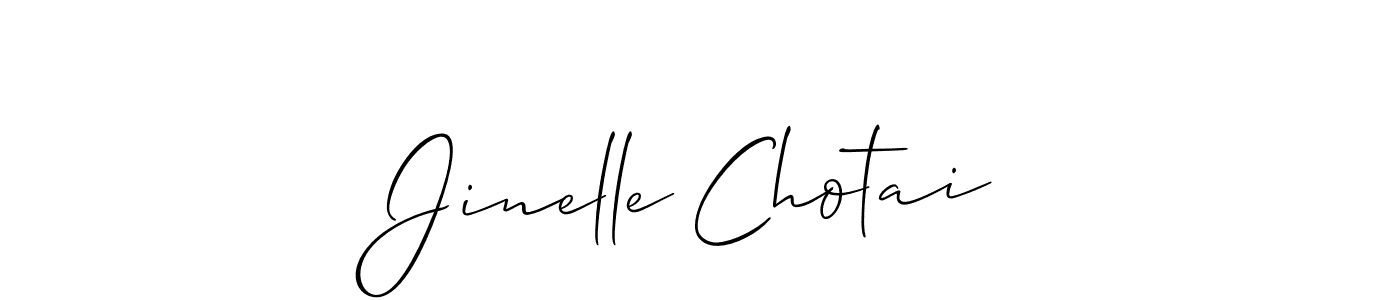 Create a beautiful signature design for name Jinelle Chotai. With this signature (Allison_Script) fonts, you can make a handwritten signature for free. Jinelle Chotai signature style 2 images and pictures png