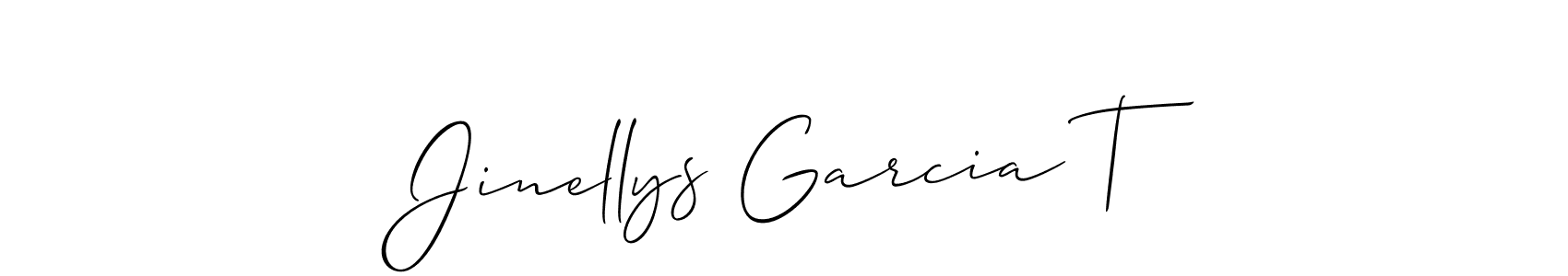 Use a signature maker to create a handwritten signature online. With this signature software, you can design (Allison_Script) your own signature for name Jinellys Garcia T. Jinellys Garcia T signature style 2 images and pictures png