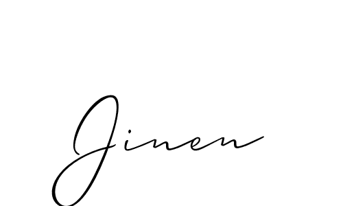 Jinen stylish signature style. Best Handwritten Sign (Allison_Script) for my name. Handwritten Signature Collection Ideas for my name Jinen. Jinen signature style 2 images and pictures png