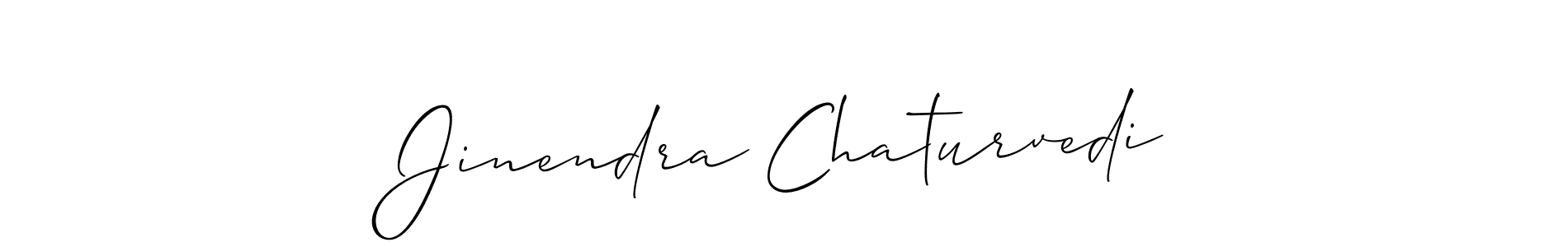The best way (Allison_Script) to make a short signature is to pick only two or three words in your name. The name Jinendra Chaturvedi include a total of six letters. For converting this name. Jinendra Chaturvedi signature style 2 images and pictures png