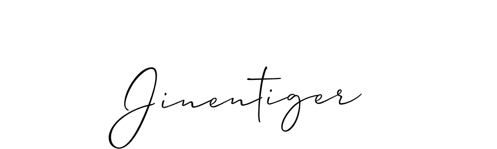 Allison_Script is a professional signature style that is perfect for those who want to add a touch of class to their signature. It is also a great choice for those who want to make their signature more unique. Get Jinentiger name to fancy signature for free. Jinentiger signature style 2 images and pictures png