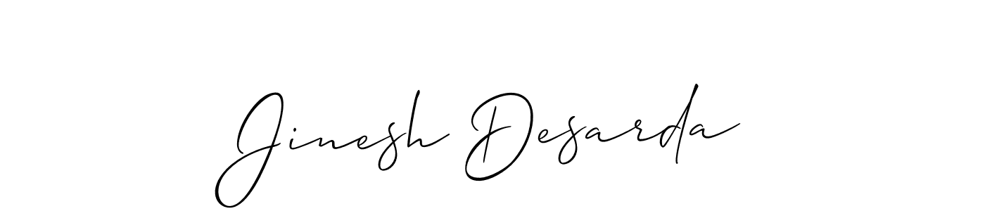 Make a short Jinesh Desarda signature style. Manage your documents anywhere anytime using Allison_Script. Create and add eSignatures, submit forms, share and send files easily. Jinesh Desarda signature style 2 images and pictures png