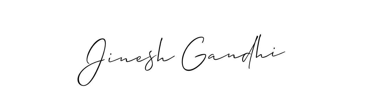 Also we have Jinesh Gandhi name is the best signature style. Create professional handwritten signature collection using Allison_Script autograph style. Jinesh Gandhi signature style 2 images and pictures png