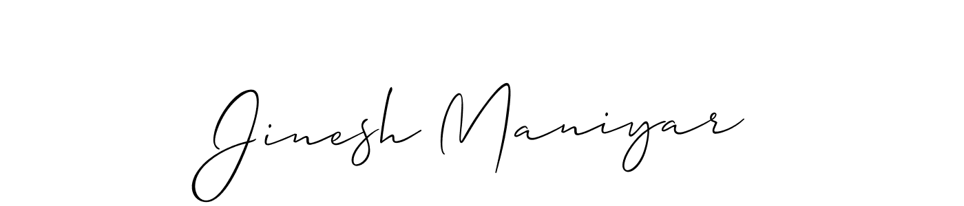 You should practise on your own different ways (Allison_Script) to write your name (Jinesh Maniyar) in signature. don't let someone else do it for you. Jinesh Maniyar signature style 2 images and pictures png