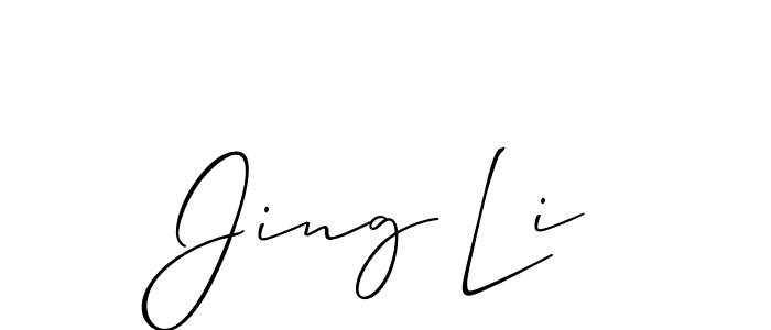 if you are searching for the best signature style for your name Jing Li. so please give up your signature search. here we have designed multiple signature styles  using Allison_Script. Jing Li signature style 2 images and pictures png