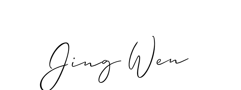 Use a signature maker to create a handwritten signature online. With this signature software, you can design (Allison_Script) your own signature for name Jing Wen. Jing Wen signature style 2 images and pictures png