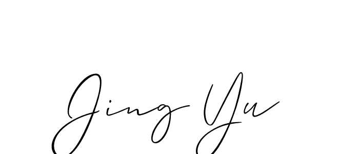 Jing Yu stylish signature style. Best Handwritten Sign (Allison_Script) for my name. Handwritten Signature Collection Ideas for my name Jing Yu. Jing Yu signature style 2 images and pictures png