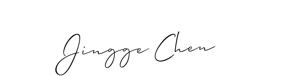 Allison_Script is a professional signature style that is perfect for those who want to add a touch of class to their signature. It is also a great choice for those who want to make their signature more unique. Get Jingge Chen name to fancy signature for free. Jingge Chen signature style 2 images and pictures png