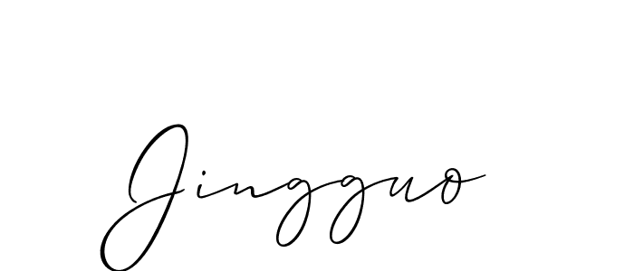 The best way (Allison_Script) to make a short signature is to pick only two or three words in your name. The name Jingguo include a total of six letters. For converting this name. Jingguo signature style 2 images and pictures png