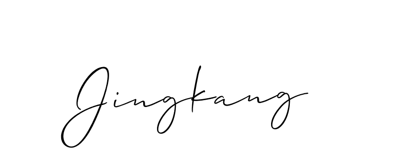 Use a signature maker to create a handwritten signature online. With this signature software, you can design (Allison_Script) your own signature for name Jingkang. Jingkang signature style 2 images and pictures png
