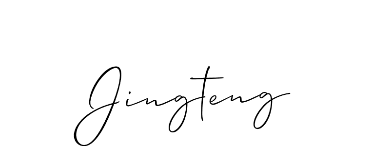 if you are searching for the best signature style for your name Jingteng. so please give up your signature search. here we have designed multiple signature styles  using Allison_Script. Jingteng signature style 2 images and pictures png