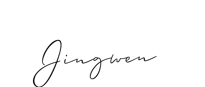 Also You can easily find your signature by using the search form. We will create Jingwen name handwritten signature images for you free of cost using Allison_Script sign style. Jingwen signature style 2 images and pictures png