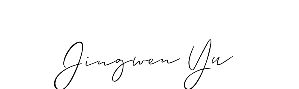How to make Jingwen Yu signature? Allison_Script is a professional autograph style. Create handwritten signature for Jingwen Yu name. Jingwen Yu signature style 2 images and pictures png