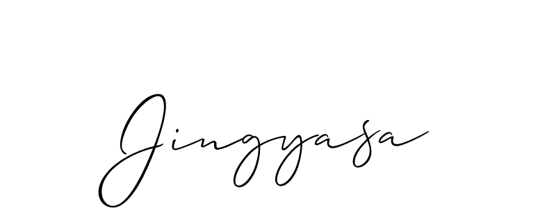 Design your own signature with our free online signature maker. With this signature software, you can create a handwritten (Allison_Script) signature for name Jingyasa. Jingyasa signature style 2 images and pictures png