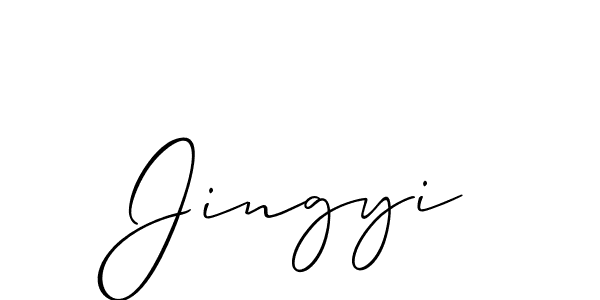 How to make Jingyi signature? Allison_Script is a professional autograph style. Create handwritten signature for Jingyi name. Jingyi signature style 2 images and pictures png