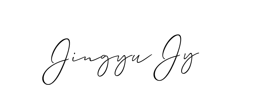 Make a short Jingyu Jy signature style. Manage your documents anywhere anytime using Allison_Script. Create and add eSignatures, submit forms, share and send files easily. Jingyu Jy signature style 2 images and pictures png