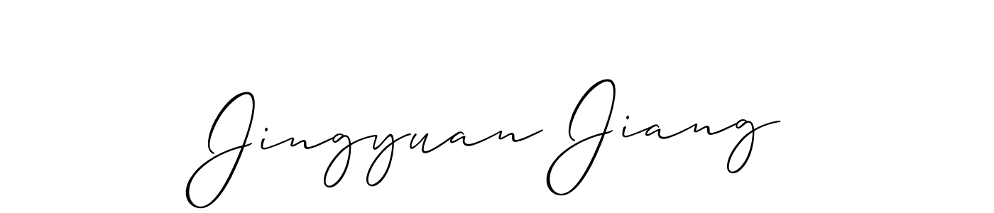You should practise on your own different ways (Allison_Script) to write your name (Jingyuan Jiang) in signature. don't let someone else do it for you. Jingyuan Jiang signature style 2 images and pictures png
