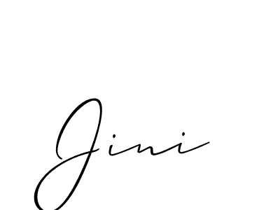 Design your own signature with our free online signature maker. With this signature software, you can create a handwritten (Allison_Script) signature for name Jini. Jini signature style 2 images and pictures png