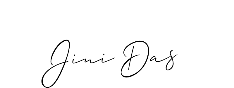 The best way (Allison_Script) to make a short signature is to pick only two or three words in your name. The name Jini Das include a total of six letters. For converting this name. Jini Das signature style 2 images and pictures png