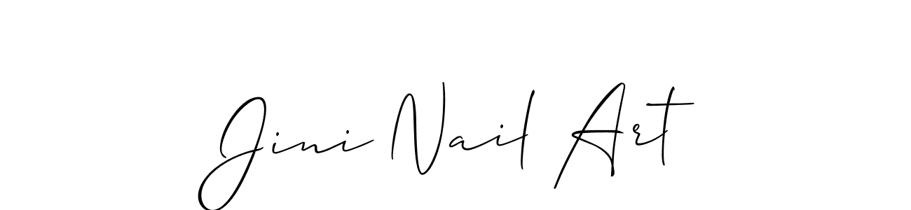 Allison_Script is a professional signature style that is perfect for those who want to add a touch of class to their signature. It is also a great choice for those who want to make their signature more unique. Get Jini Nail Art name to fancy signature for free. Jini Nail Art signature style 2 images and pictures png