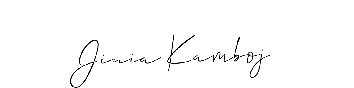 Similarly Allison_Script is the best handwritten signature design. Signature creator online .You can use it as an online autograph creator for name Jinia Kamboj. Jinia Kamboj signature style 2 images and pictures png