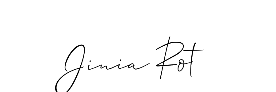 Make a beautiful signature design for name Jinia Rot. With this signature (Allison_Script) style, you can create a handwritten signature for free. Jinia Rot signature style 2 images and pictures png