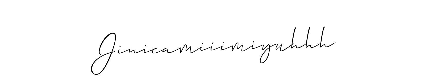 Also You can easily find your signature by using the search form. We will create Jinicamiiimiyuhhh name handwritten signature images for you free of cost using Allison_Script sign style. Jinicamiiimiyuhhh signature style 2 images and pictures png