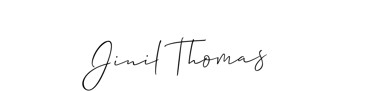 How to make Jinil Thomas signature? Allison_Script is a professional autograph style. Create handwritten signature for Jinil Thomas name. Jinil Thomas signature style 2 images and pictures png
