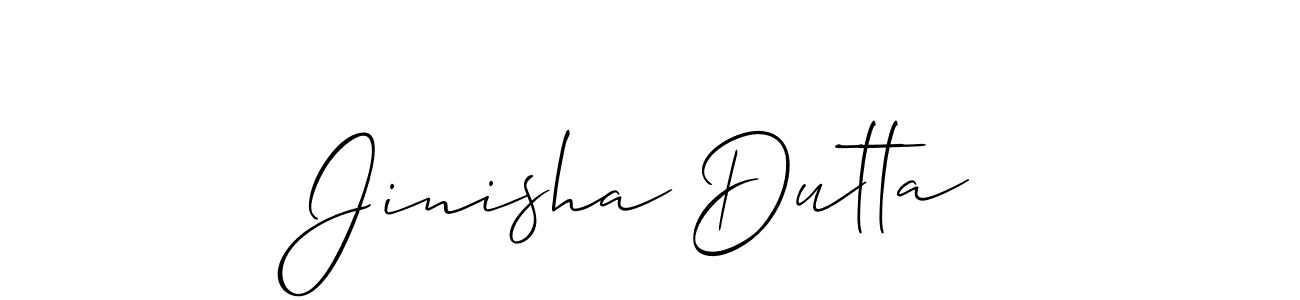 Jinisha Dutta stylish signature style. Best Handwritten Sign (Allison_Script) for my name. Handwritten Signature Collection Ideas for my name Jinisha Dutta. Jinisha Dutta signature style 2 images and pictures png