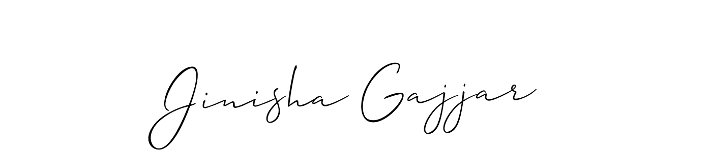 You should practise on your own different ways (Allison_Script) to write your name (Jinisha Gajjar) in signature. don't let someone else do it for you. Jinisha Gajjar signature style 2 images and pictures png