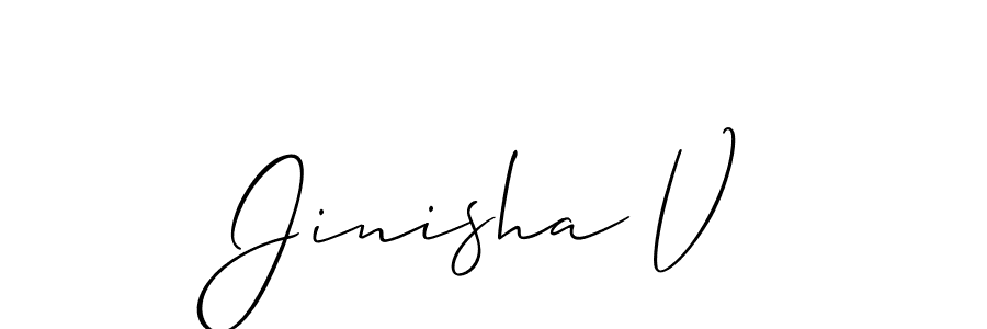 You can use this online signature creator to create a handwritten signature for the name Jinisha V. This is the best online autograph maker. Jinisha V signature style 2 images and pictures png