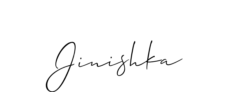 How to make Jinishka signature? Allison_Script is a professional autograph style. Create handwritten signature for Jinishka name. Jinishka signature style 2 images and pictures png