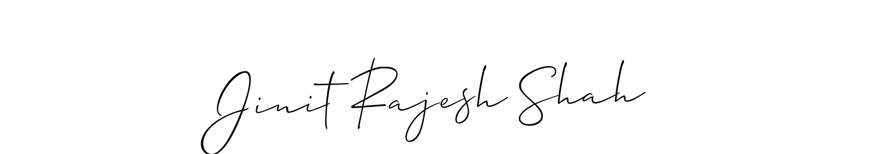 How to make Jinit Rajesh Shah signature? Allison_Script is a professional autograph style. Create handwritten signature for Jinit Rajesh Shah name. Jinit Rajesh Shah signature style 2 images and pictures png