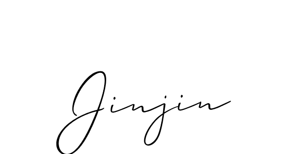 Allison_Script is a professional signature style that is perfect for those who want to add a touch of class to their signature. It is also a great choice for those who want to make their signature more unique. Get Jinjin name to fancy signature for free. Jinjin signature style 2 images and pictures png
